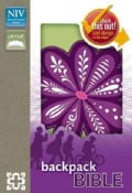 Holy Bible: New International Version Purple Blossom Italian Duo-Tone Backpack Bible (Paperback)