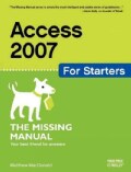 Access 2007 for Starters: The Missing Manual (Paperback)