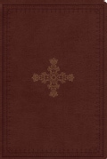 Holy Bible: English Standard Version, Deep Brown, TruTone, Ornate Cross Design, Personal Size, Study