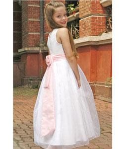 Sophia's Style Rosette Satin Flower Girl Dress