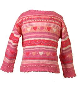 Mulberribush Girl's Pink Heart Sweater