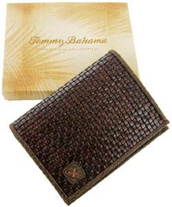Tommy Bahama Men's Brown Leather Bi-fold Wallet