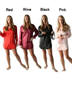 Women's Satin Nightshirt and Sleep Mask | Overstock.com