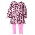 Flapdoodles Toddler Girl's Pink Floral Outfit