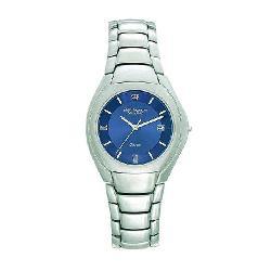 Jules Jurgensen Men's Silvertone Blue Dial Watch