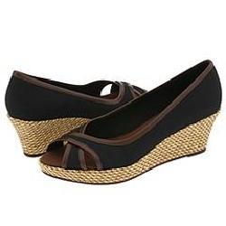 Naturalizer Islander Black Canvas w/ Saddle Tan Piping