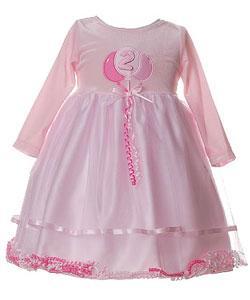Rare Editions Toddler Girl's Pink Balloon Birthday Dress