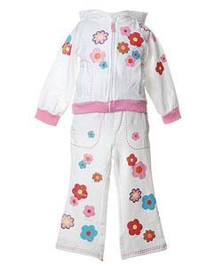 Flapdoodles Girl's 2-piece White Floral Outfit