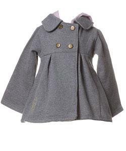 Flapdoodles Toddler Girl's Grey Hooded Jacket