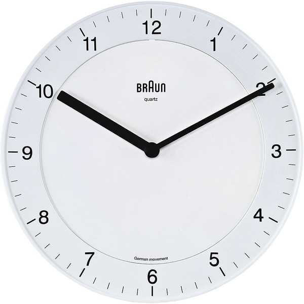 Braun White Quiet German Precision Quartz Wall Clock