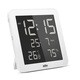 Braun White Digital LCD Wall Clock with Indoor Temperature and Humidity