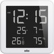 Braun White Digital LCD Wall Clock with Indoor Temperature and Humidity