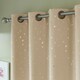 Aurora Home Twinkling Metallic Gold Star Printed Thermal Blackout Grommet Curtain Panel Pair