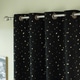Aurora Home Twinkling Metallic Gold Star Printed Thermal Blackout Grommet Curtain Panel Pair