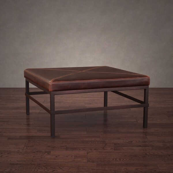 Antique Steel Vintage Tobacco Leather Ottoman Overstock Shopping