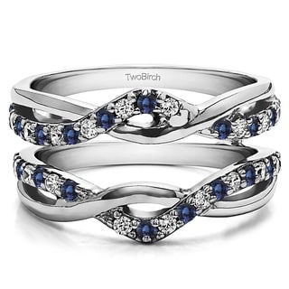 diamond and sapphire wedding ring guards