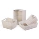White Storage Woven Baskets (Set of 4)