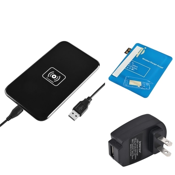 Insten Qi Black Wireless Power Charger Charging Pad With Receiver for Samsung Galaxy S III i9300 S3