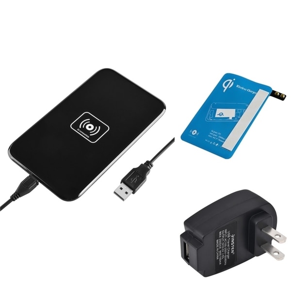 Insten Qi Black Wireless Power Charger Charging Pad With Receiver for Samsung Galaxy S5 SM-G900