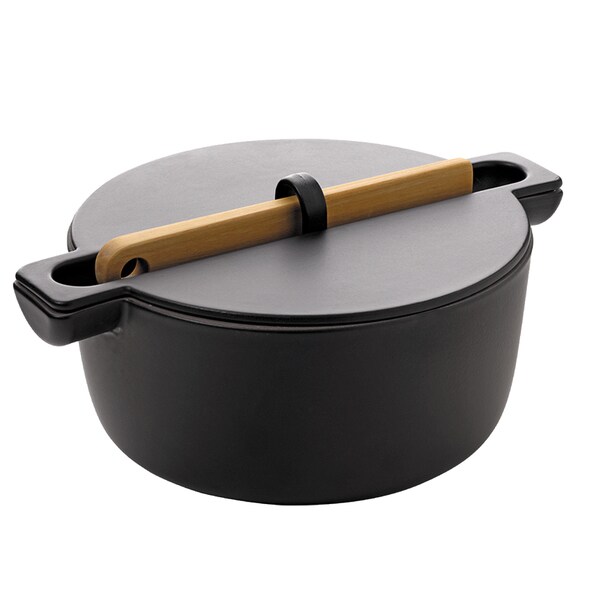 French Home Flame Top Round 3.2-quart Covered Casserole with Lid and Spatula
