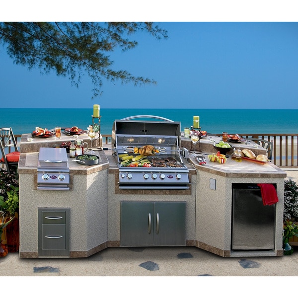 Cal Flame 3Piece Island With 4 Burner Natural Gas BBQ Grill and