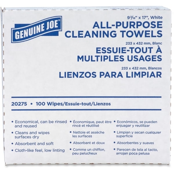 Genuine Joe All-purpose Cleaning Towels (Box of 100)