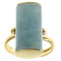 Michael Valitutti Aquamarine Palladium Silver with 14k Yellow Gold Plating Ring