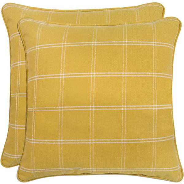 Better Living Yellow Windowpane Plaid 20inch Decorative Feather Down