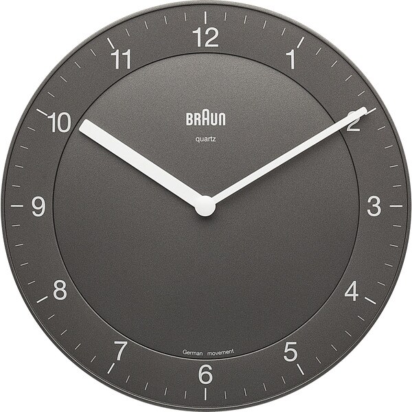 Braun Classic Quiet German Precision Quartz Grey Wall Clock
