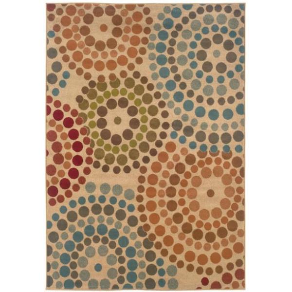 Beige Abstract Rug (5' x 7'6) - (As Is Item)