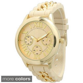 Olivia Pratt Women's Silicone Chain Link Watch