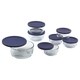 Pyrex Smply Store 14 Piece Storage Set with Blue Covers