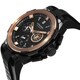 Concord Men's 0320140 'C2 Chronographe' Black Dial Black Rubber Strap Rose Gold Automatic Watch