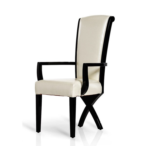 Modrest A&X Transitional 'X' Leg White Crocodile Leather Dining Arm