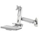Dyconn Wall Mounted Work Station with Foldable Keyboard Tray with Independent Monitor Height Adjustment