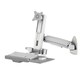Dyconn Wall Mounted Work Station with Foldable Keyboard Tray with Independent Monitor Height Adjustment