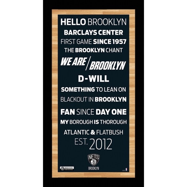 Brooklyn Nets Subway Sign 6x12 Framed Photo