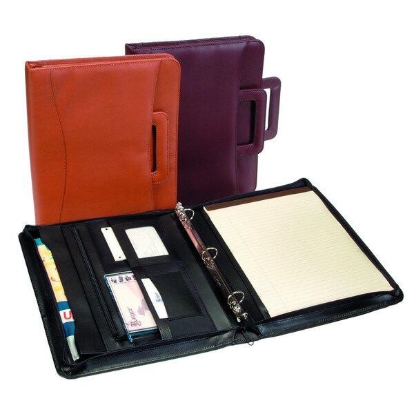 Royce Leather Zip Around Binder Genuine Leather Padfolio