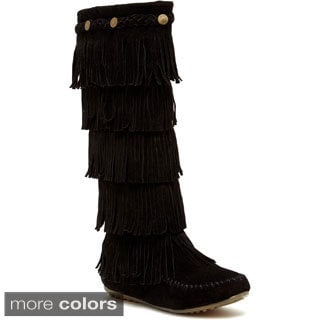 Ladies Womens Leather Look Tassel Fringe Flats Low Heel Moccasin Loafer Shoes