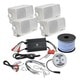 Pyle KTMBT7 Marine-grade 1200-watt 4-channel Bluetooth Amplifier with 4 3.5-inch Mini Box Speakers and 50-foot Wire