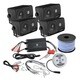 Pyle KTMBT7 Marine-grade 1200-watt 4-channel Bluetooth Amplifier with 4 3.5-inch Mini Box Speakers and 50-foot Wire