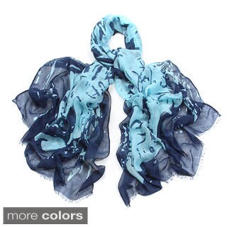 Kiss Mark Lips/ Love Letters Printed Funky Oblong Fringe Scarf