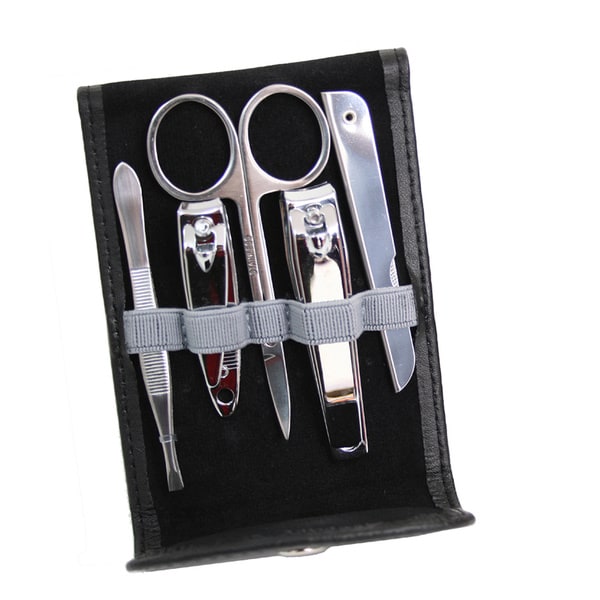 Royce Leather Flip Manicure Set with Stainless Steel Grooming Implements