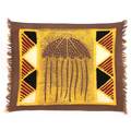 Handpainted Grey Jellyfish Batiked Placemat (Zimbabwe)