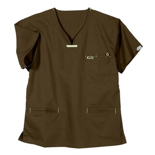 IguanaMed Women's Sienna Brown Quattro Scrubs Top