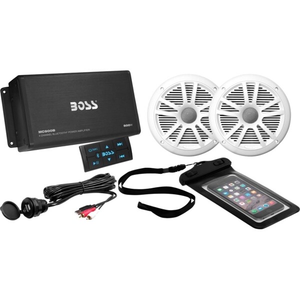 Boss Audio ASK902B.6 Marine Package Includes 500 Watt Max 4-channel B