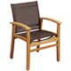Amazonia Teak Luna Patio Dining Armchair with Brown Textile Sling