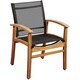 Amazonia Teak Luna Patio Dining Armchair with Black Textile Sling