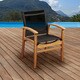Amazonia Teak Luna Patio Dining Armchair with Black Textile Sling