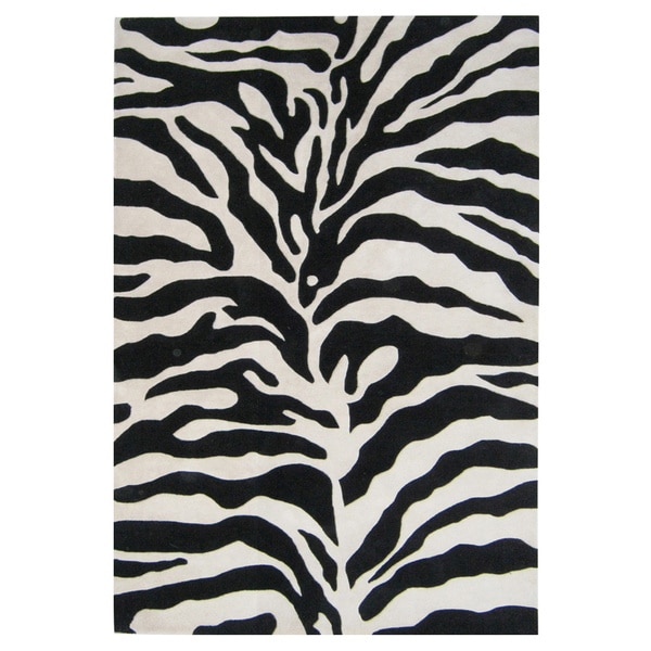 Alliyah Handmade Zebra Print Wool Area Rug (4' x 6') 17200897